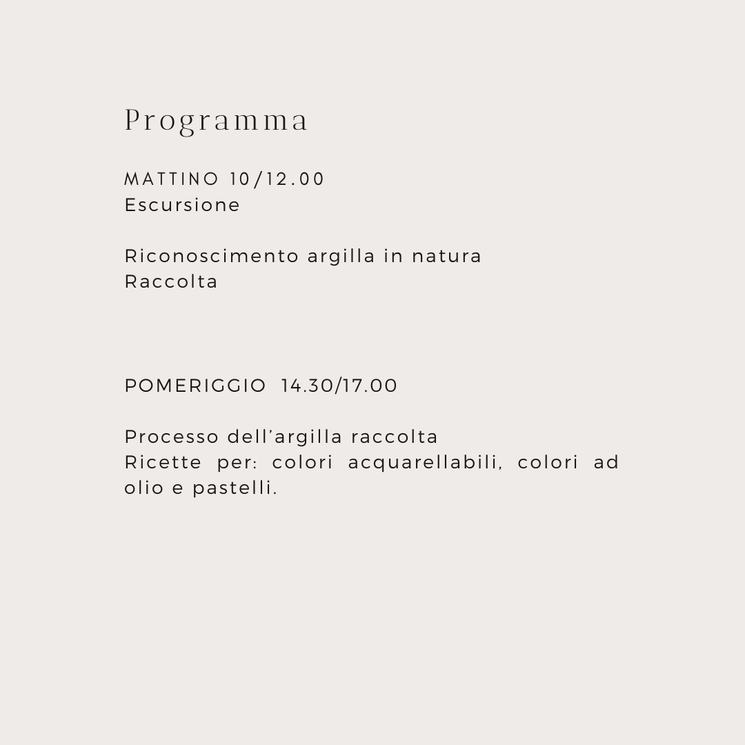 WORKSHOP PIGMENTI DI TERRE by Giulia Forgione 6.06.2026